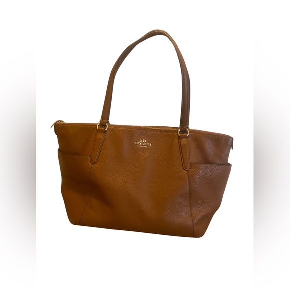Coach Brown Leather Tote Bag - Picture 3 of 16